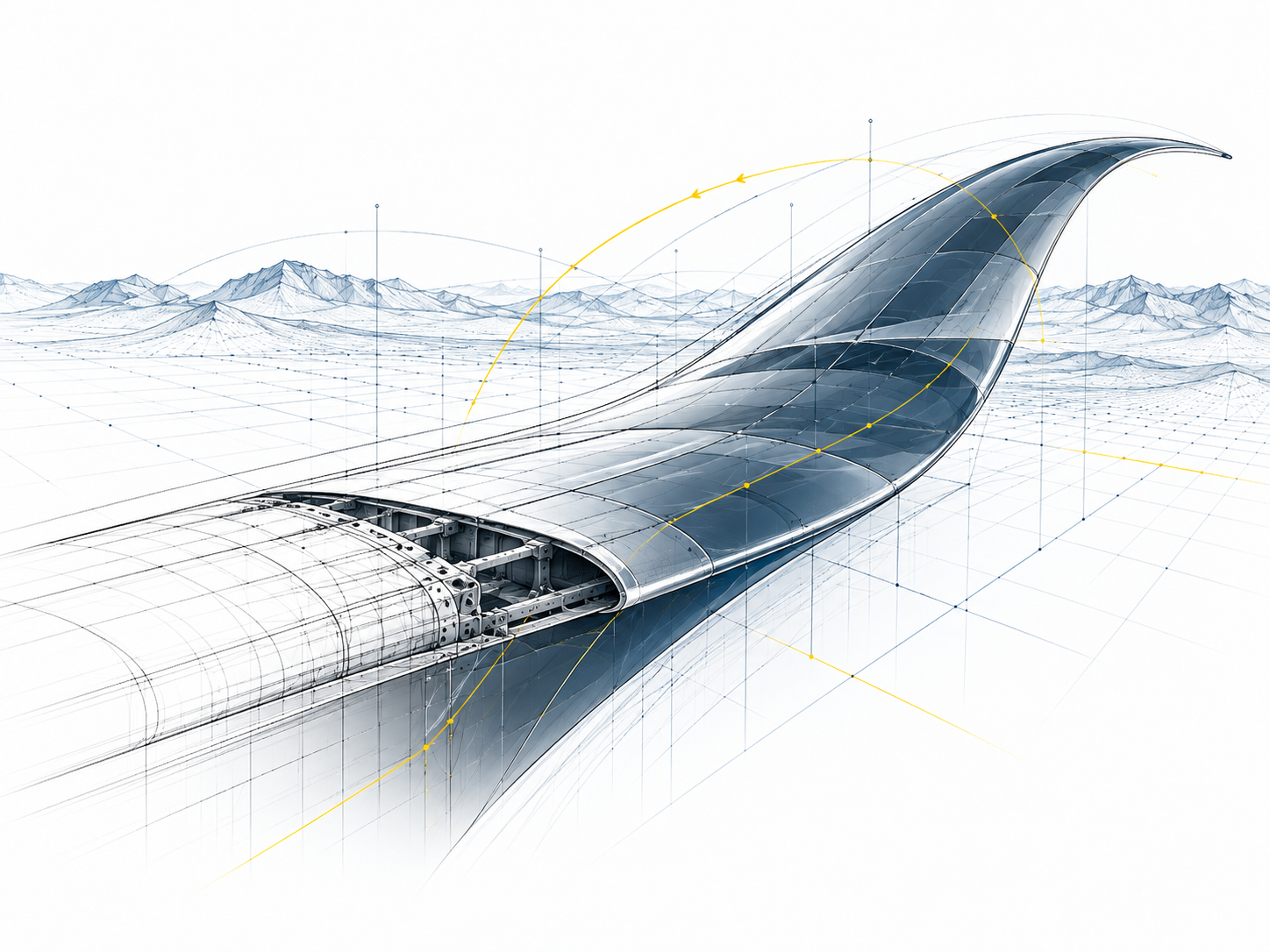 Concept illustration: Flexible Aerofoil Simulation